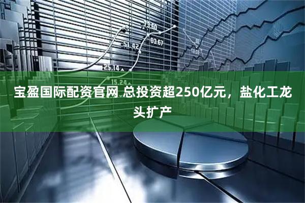 宝盈国际配资官网 总投资超250亿元，盐化工龙头扩产